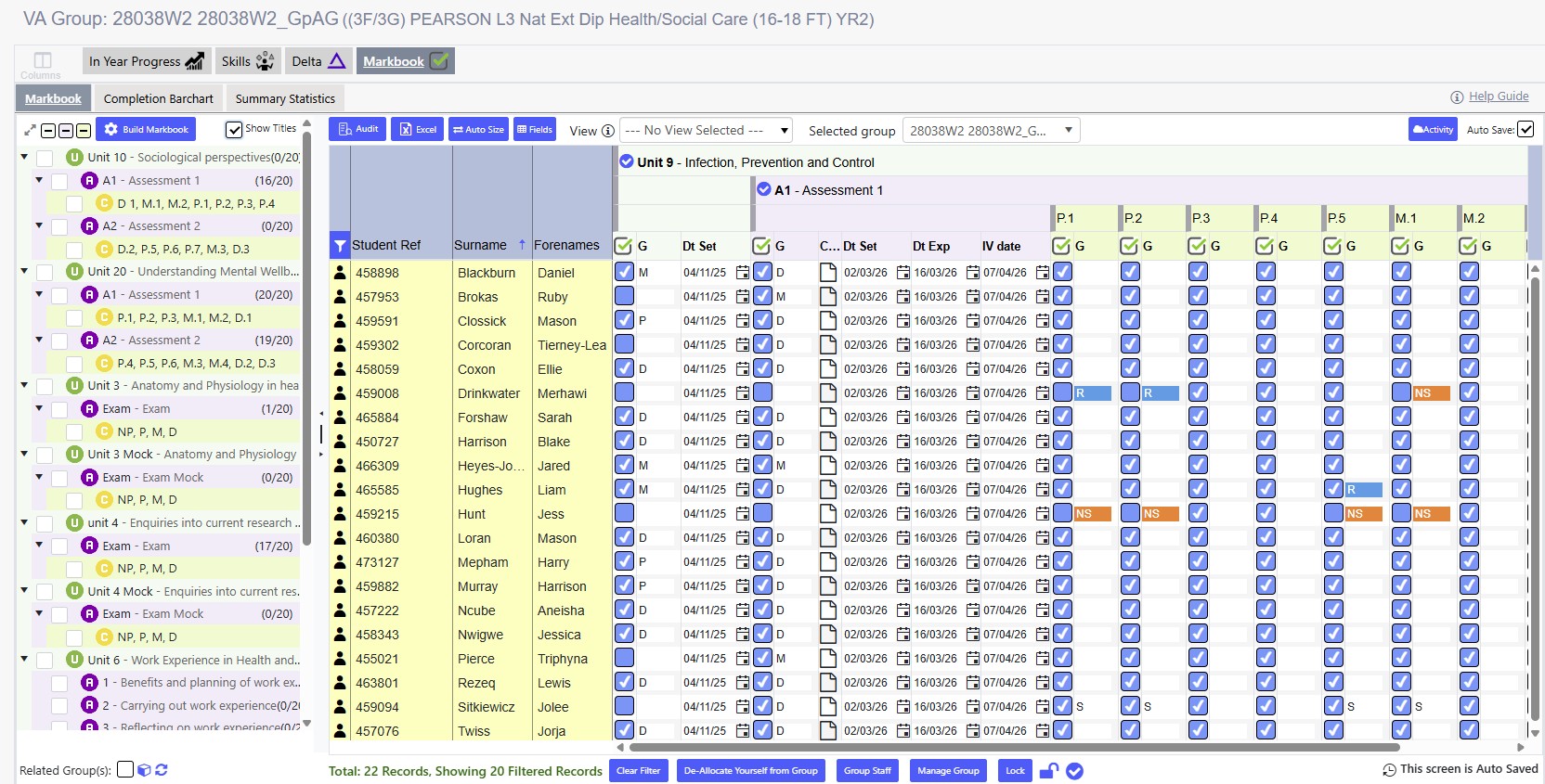 OneGrade markbook image